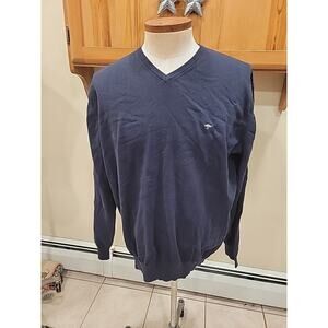 Fynch Hatton Jumper Sweater Mens XXXL Superfine 3 Ply Cotton V Neck Blue